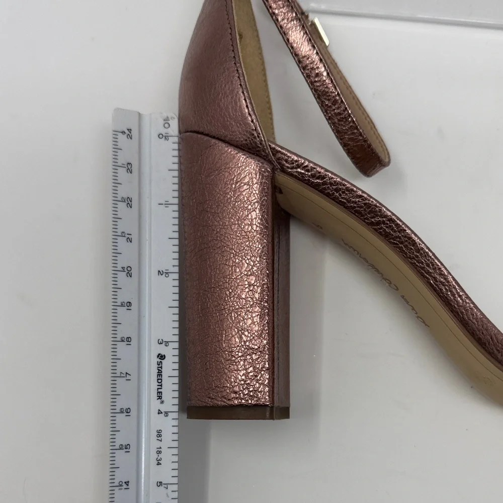Sam Edelman Yaro Women's Rose Gold Block Heel Sandals Size 9.5